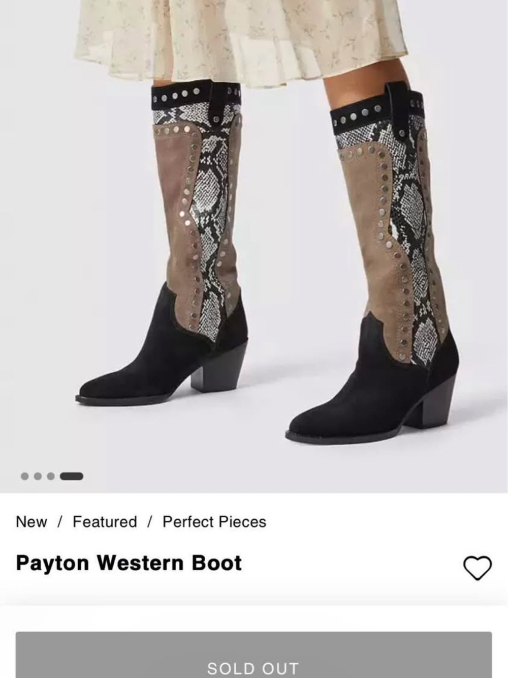 Coach Women's Tan Suede/Black/Snake-Print Western Boots - Picture 4 of 11